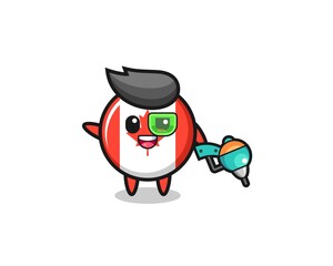 canada flag cartoon as future warrior mascot