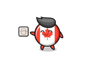 Fototapeta premium cartoon canada flag is turning off light