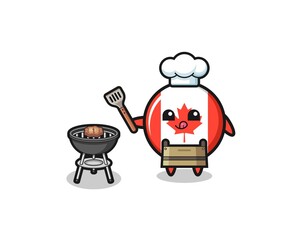 Obraz premium canada flag barbeque chef with a grill