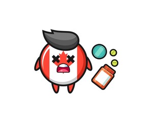 illustration of overdose canada flag character