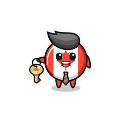 cute canada flag as a real estate agent mascot