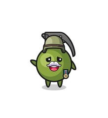cute grenade as veteran cartoon