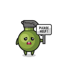 cute grenade hold the please help banner