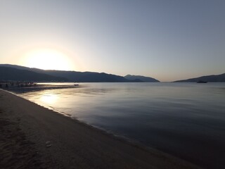 sunset over the sea