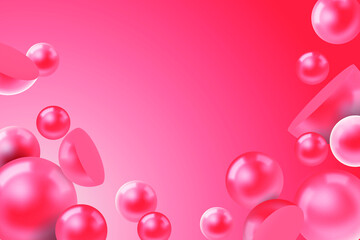 realistic bubble composition vector design with red spheres and balloons 