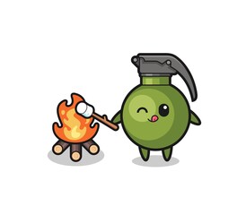 grenade character is burning marshmallow