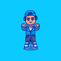 cute rapper boy illustration