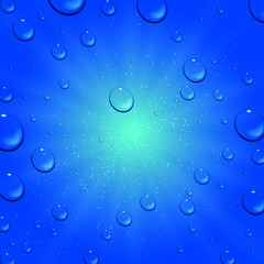 water drops on blue background