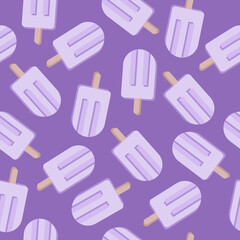 Seamless pattern cute ice cream. Seamless summer pattern with ice cream. Creative childish background. Perfect for kids apparel,fabric, textile, nursery decoration,wrapping paper. Vector Illustration