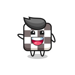 happy chess board cute mascot character