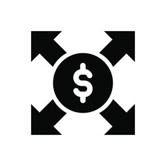 money expand. money with expand arrow icon vector