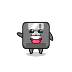 happy floppy disk cute mascot character