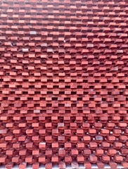 Old and aged red brick wall texture background