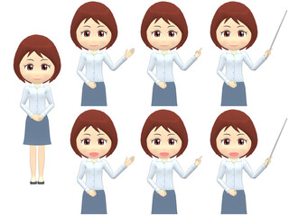 [Presentation A] Woman shirts bob haircut front