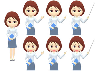 [Presentation B] Woman shirts bob haircut front