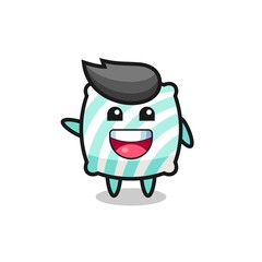 happy pillow cute mascot character
