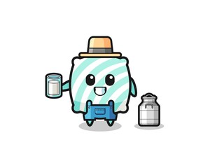 pillow cartoon as the dairy farmer