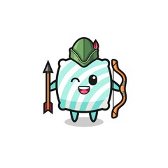 pillow cartoon as medieval archer mascot