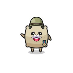 cute sack as veteran cartoon
