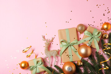 beautiful christmas background with place for text top view