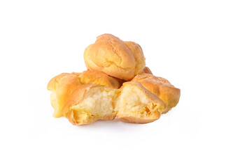 Choux pastry  isolated  on white background