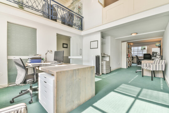 Home office with modern computer
