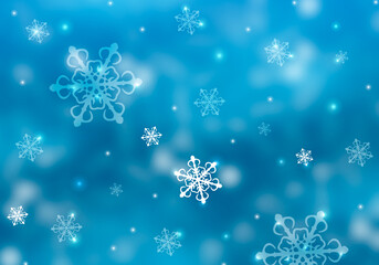 Abstract winter background with decorative snowflakes for the Christmas season.