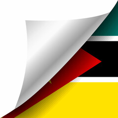 Hidden Mozambique flag with curled corner