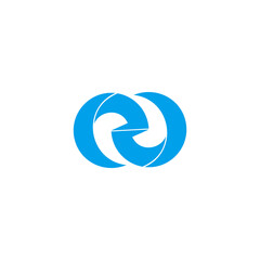 circles blue arrows waves symbol logo vector