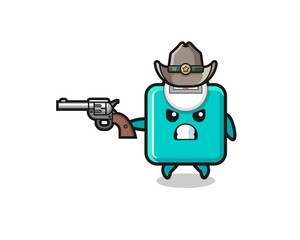 Fototapeta premium the weight scale cowboy shooting with a gun