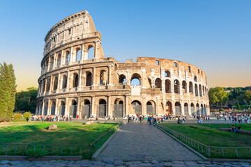 Fototapeta na wymiar Coliseum or Flavian Amphitheater: the most famous monument of Italy