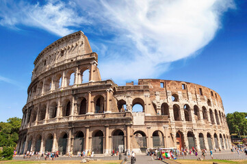 Fototapeta na wymiar Coliseum or Flavian Amphitheater: the most famous monument of Italy