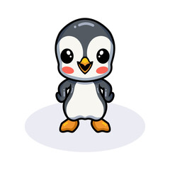 Cute little penguin cartoon standing