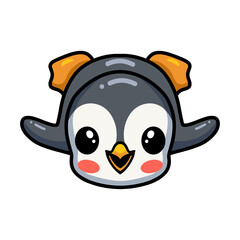 Cute little penguin cartoon lying down