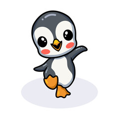 Cute little penguin cartoon dance