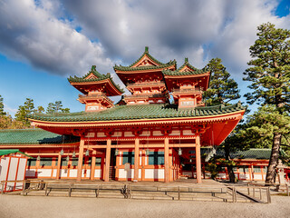 Fototapeta premium Ominous Clouds Over The Heian Temple
