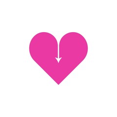 Vector heart with an arrow icon. logo design. romantic decoration