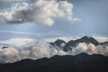 Tatra Mountains in Poland, View in Cloudy Weather, November.