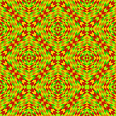 Bright seamless pixel pattern in Mexican style. Vivid tribal geometric triangles and squares ornament. Aztec rug background.