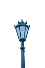 Fototapeta na wymiar Vintage electric city street lamp on white isolated background close up