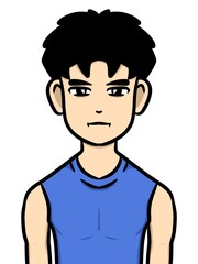 cute man cartoon on white background