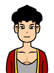 cute man cartoon on white background