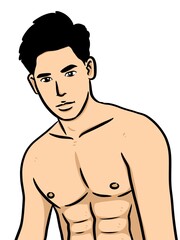 Fototapeta premium cute man cartoon on white background