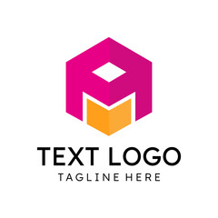 Cool AM logo letter design template element