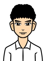 cute man cartoon on white background