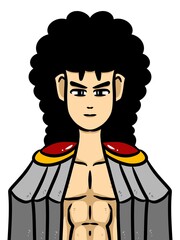cute man cartoon on white background