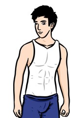Fototapeta premium cute man cartoon on white background