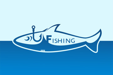 Creative design of fishing symbol
