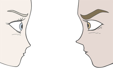 Girl and boy comic draw