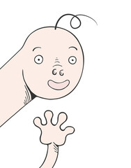 Happy cartoon character draw